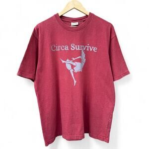 Circa survive graphic screen printed on vintage St. John’s Bay shirt emo skate